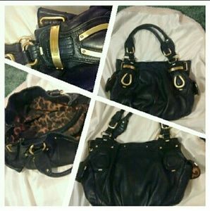 Black Leather Hobo Handbag
